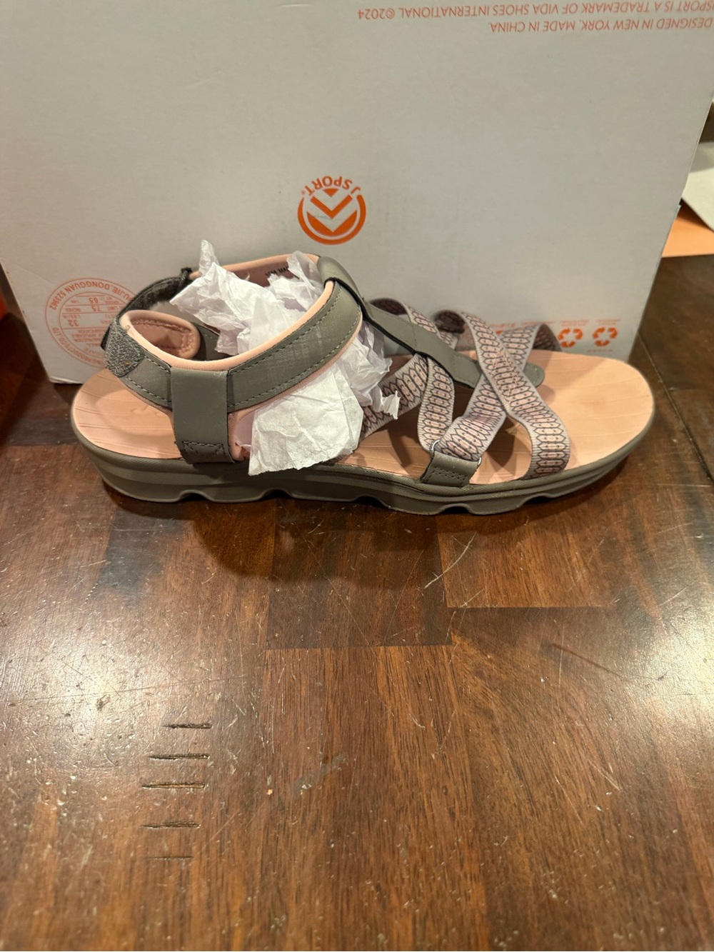 JSport By Jambu Womens Kaia Sport Sandals Gray Pink Size 10 M US